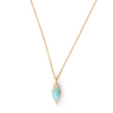 Opal & Diamond Arrow Necklace 18k gold handmade fine jewelry