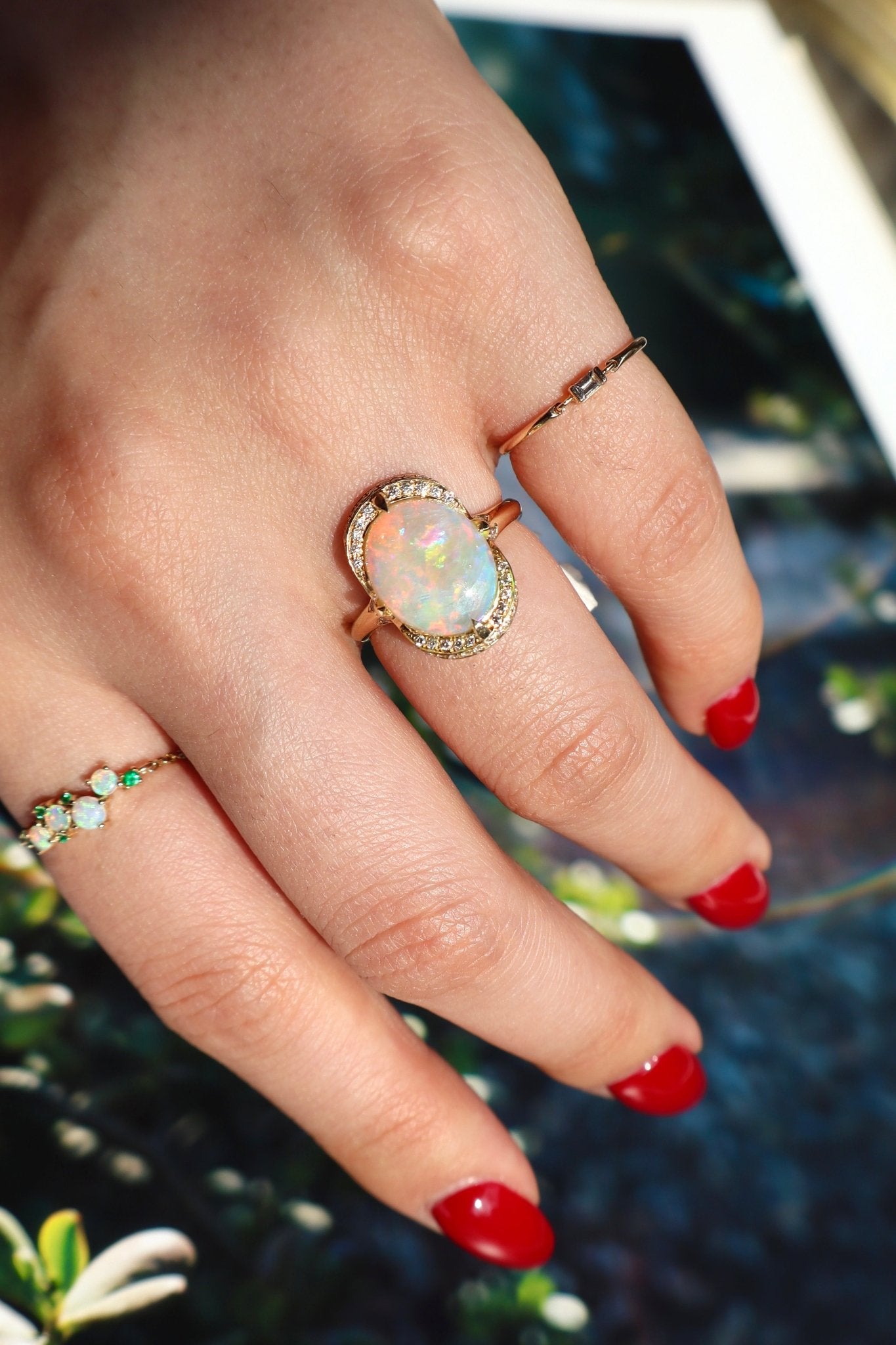 Opal & Diamond Aurora Ring