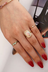Opal & Diamond Aurora Ring