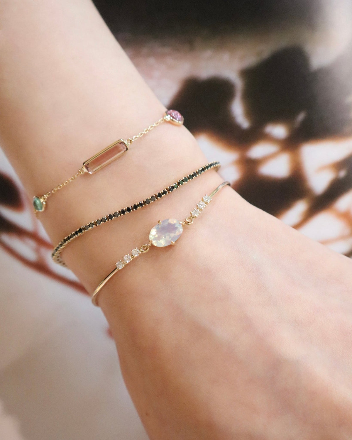 Opal_Diamond_Bangle_18K_gold_stackable_design_2