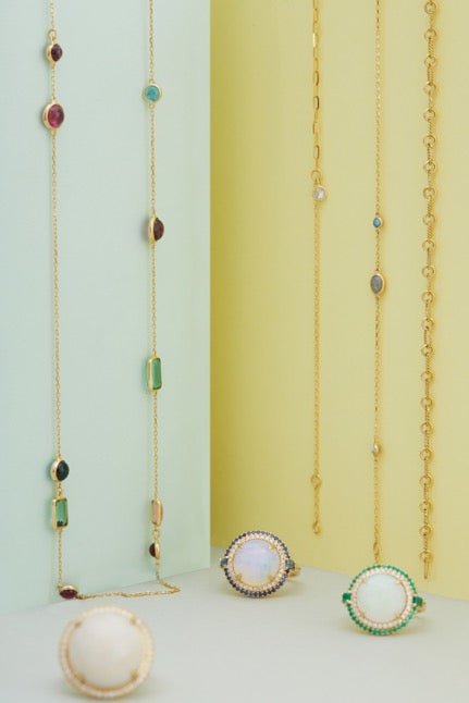 Opal Diamond & Emerald Magic Orb Ring