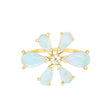 Opal & Diamond Flora Ring 18k gold Stackable ring