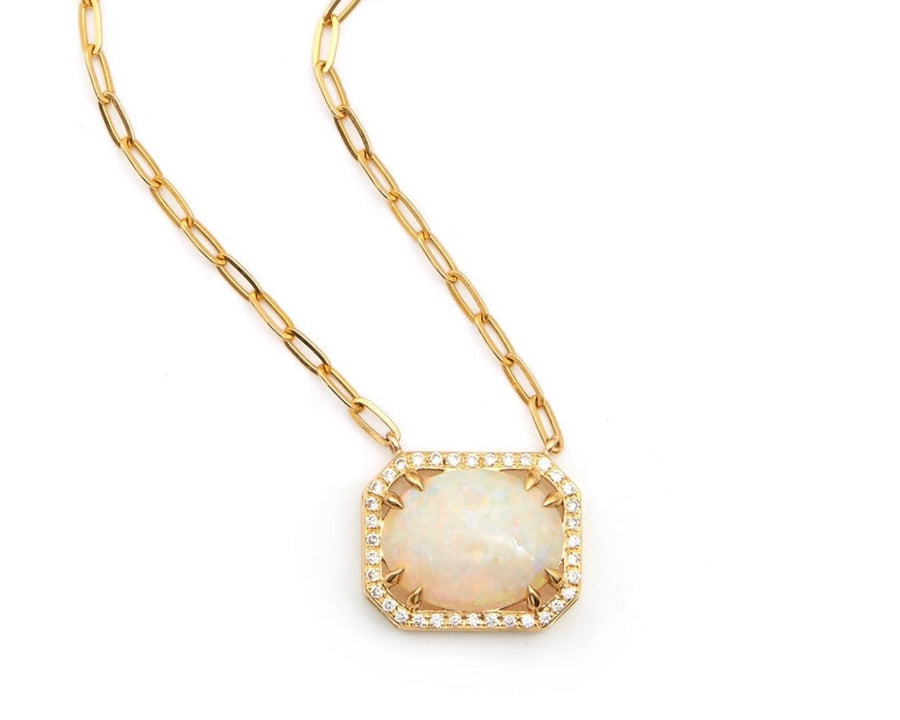 Opal & Diamond Portrait Necklace