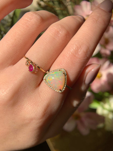 Opal & Diamond Ring