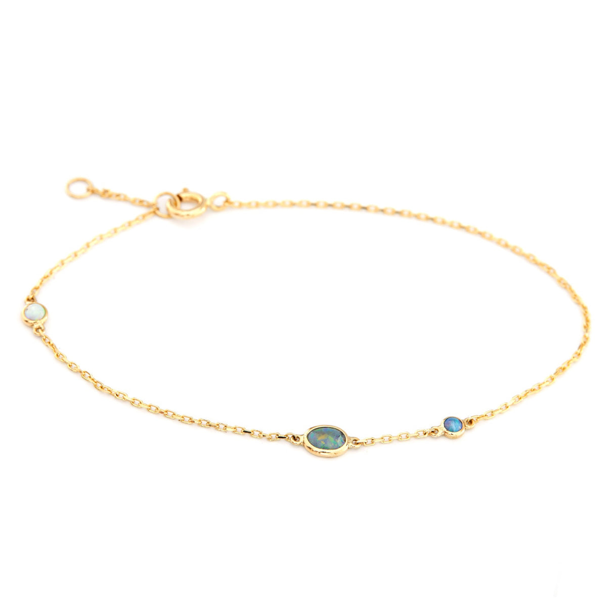 Opal Dot Bracelet 18k gold stackable design