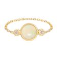 Opal and Diamond Eos Chain Ring 18K Gold Stackable Ring