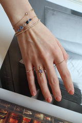 Opalescent_Lilac_Sapphire_Starburst_Ring_18K_gold_stackable_ring on model 1