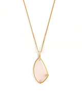 Opal pendent necklace with white diamond