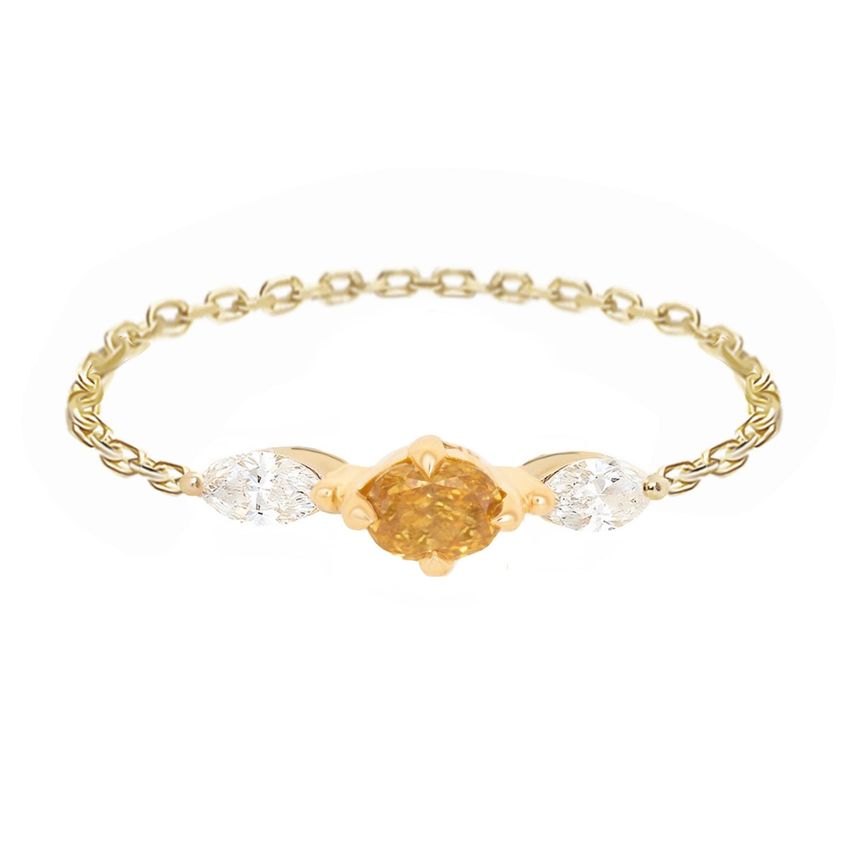 Orange Diamond Dream Weaver Chain Ring – YI COLLECTION