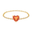 Orange Sapphire Heart Supreme Chain Ring 18k gold Stackable ring