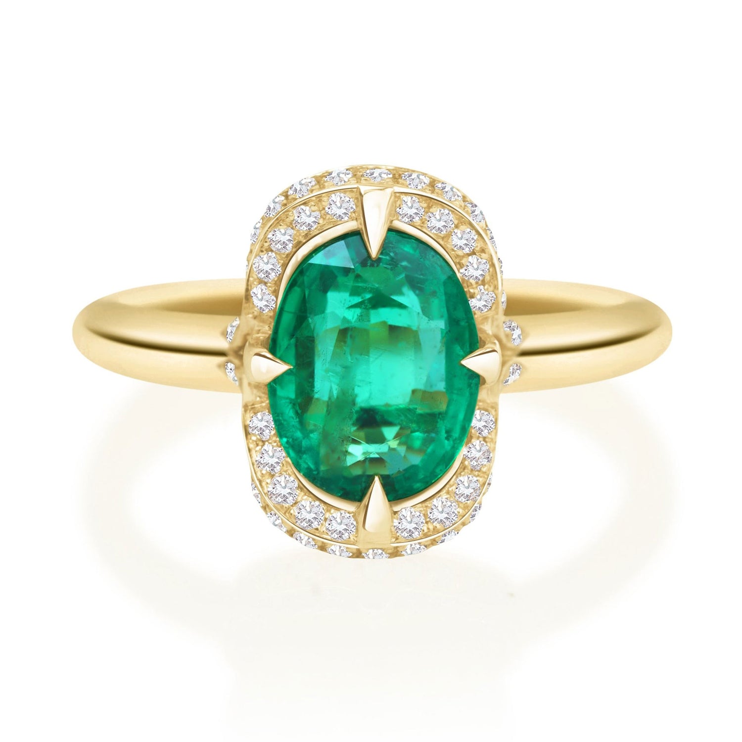 Oval Emerald Aurora Ring