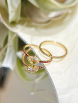 Oval Rose Cut Diamond & Ruby Disco Ring 18k gold engagement ring 