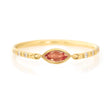 Padparadscha Petite Circle Diamond Ring (  Orange )_18K_stackable_design