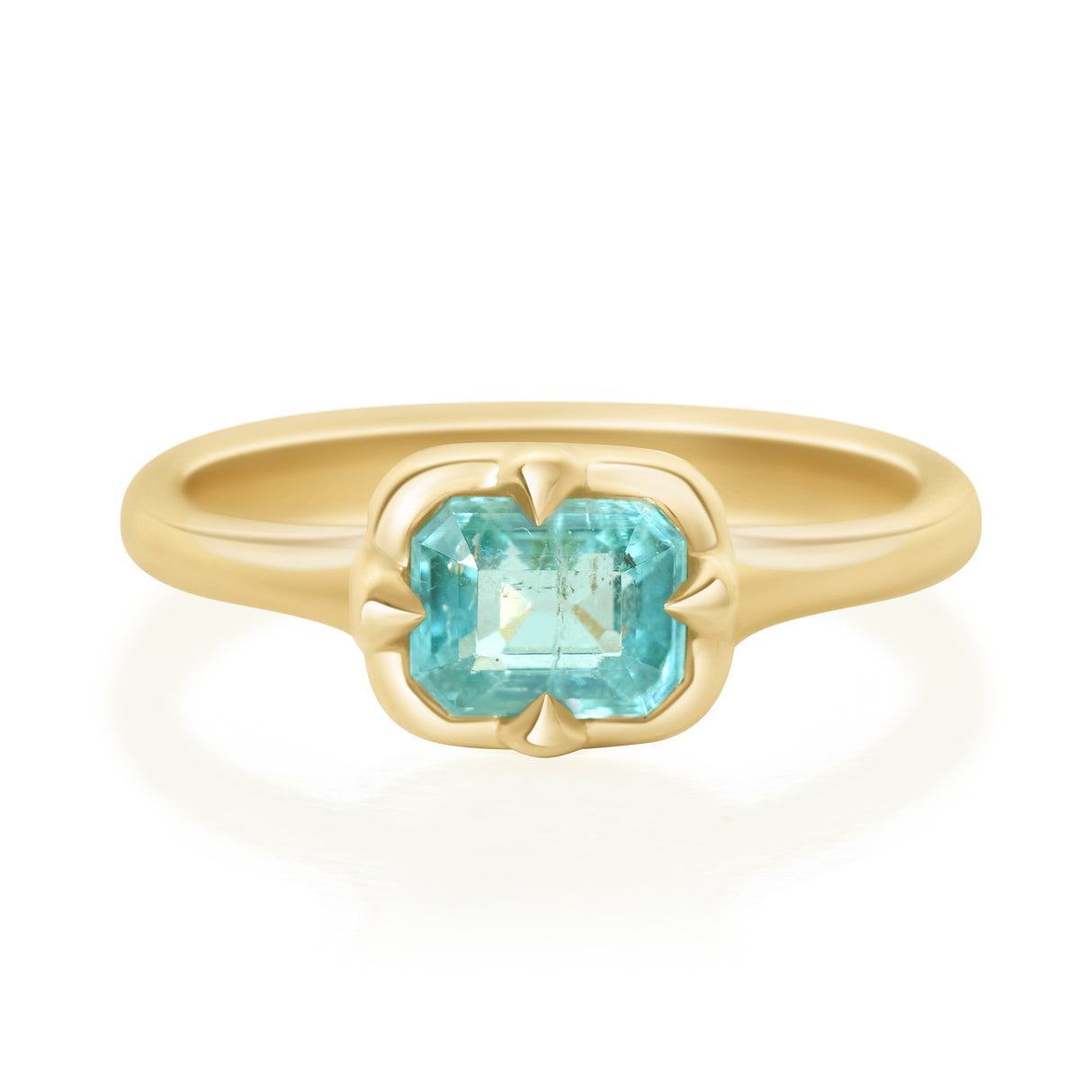 Paraiba Tourmaline Compass Ring 18K engagement ring