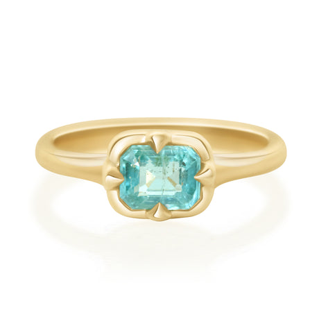 Paraiba Tourmaline Compass Ring 18K engagement ring
