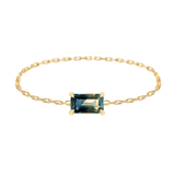  Parti Sapphire Baguette Chain Ring 14k gold Stackable ring