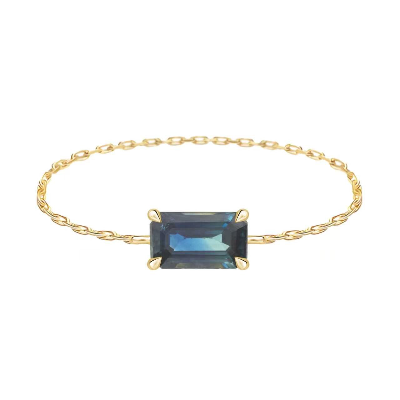 Parti_Sapphire_Baguette_Chain_Ring_14k_gold_Stackable_ring_1