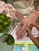 Pastel_Watermelon_Tourmaline_Supreme_Bar_Ring_18_gold_engagement_ring_on_model