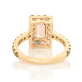 Peach Tourmaline Candy Ring 18k gold engagement ring back view