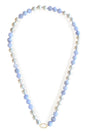 Pearl & Chalcedony Fisheye Closure Necklace 18K gold handmade fine jewelry 1