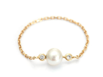 Pearl & Diamond Chain Ring