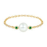 Pearl_Emerald_Chain_Ring_18K_gold_stackable_ring