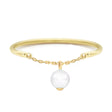 Pearl Half Chain Ring 14k gold Stackable ring