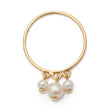 Pearl Triplet Ring 14k gold stackable ring
