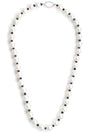 Pearl and Black Sapphire Necklace 18K gold handmade fine jewelry
