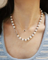 Pearl and Black Sapphire Necklace