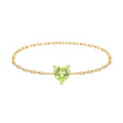 Peridot Heart Chain Ring 18K Stackable ring