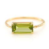 Peridot Petite Diamond Circle Ring
