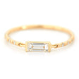 Petite Circle Diamond Baguette Ring 18k gold stackable ring
