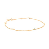 Petite Diamond & Emerald Dot Bracelet 18k gold stackable design side