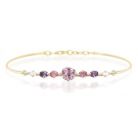 Pink & Lilac Spinel Compass Bangle YG14K stackable design