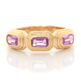 Pink Sapphire Baxter Ring 18k gold Stackable ring