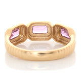 Pink Sapphire Baxter Ring 18k gold Stackable ring back view