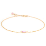 Pink Sapphire Bracelet 18k gold stackable design