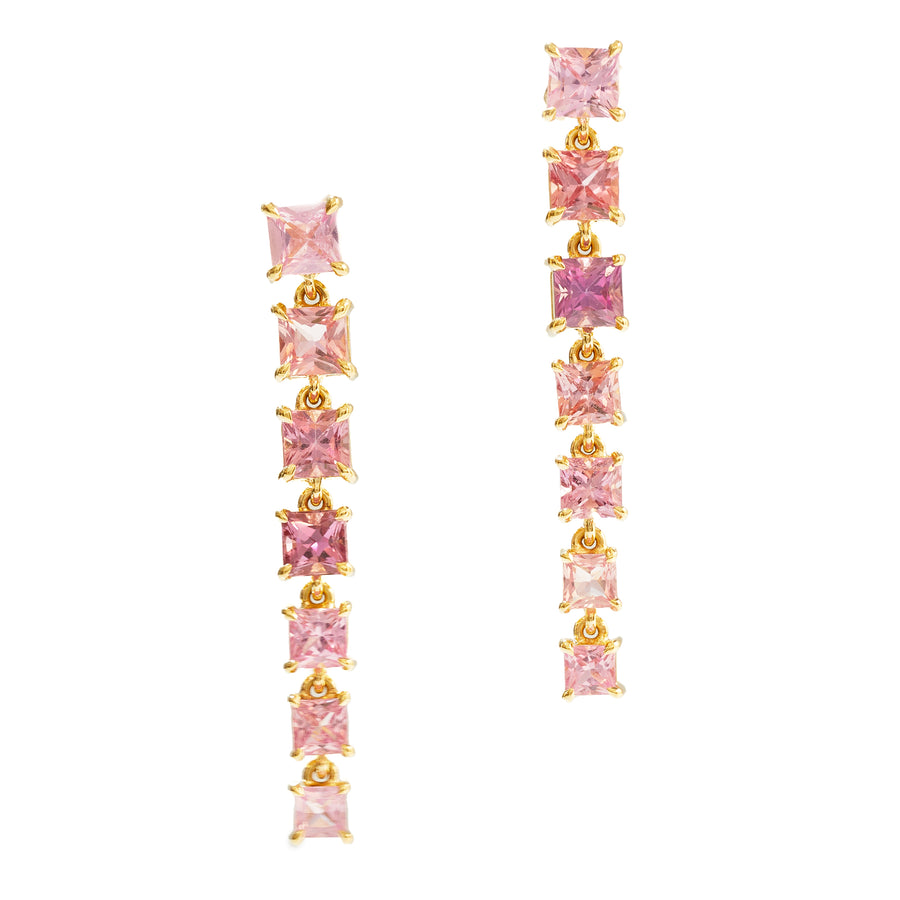 Pink Sapphire cascade Earrings