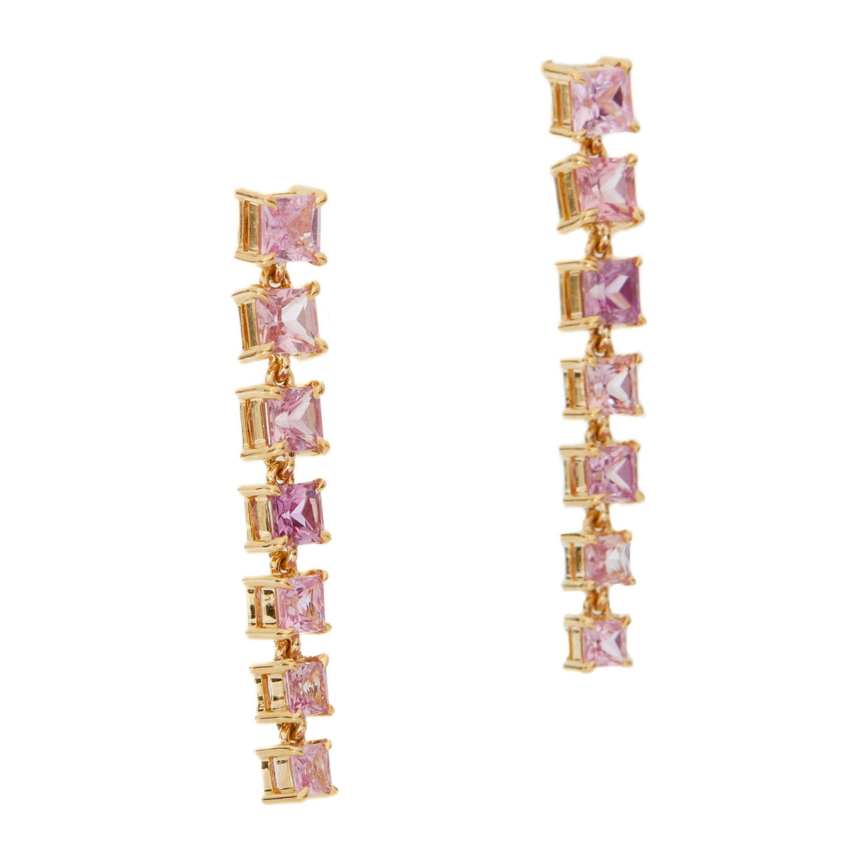 Pink Sapphire Cascade Earrings