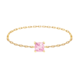 Pink Sapphire Chain Ring 14k gold stackable ring