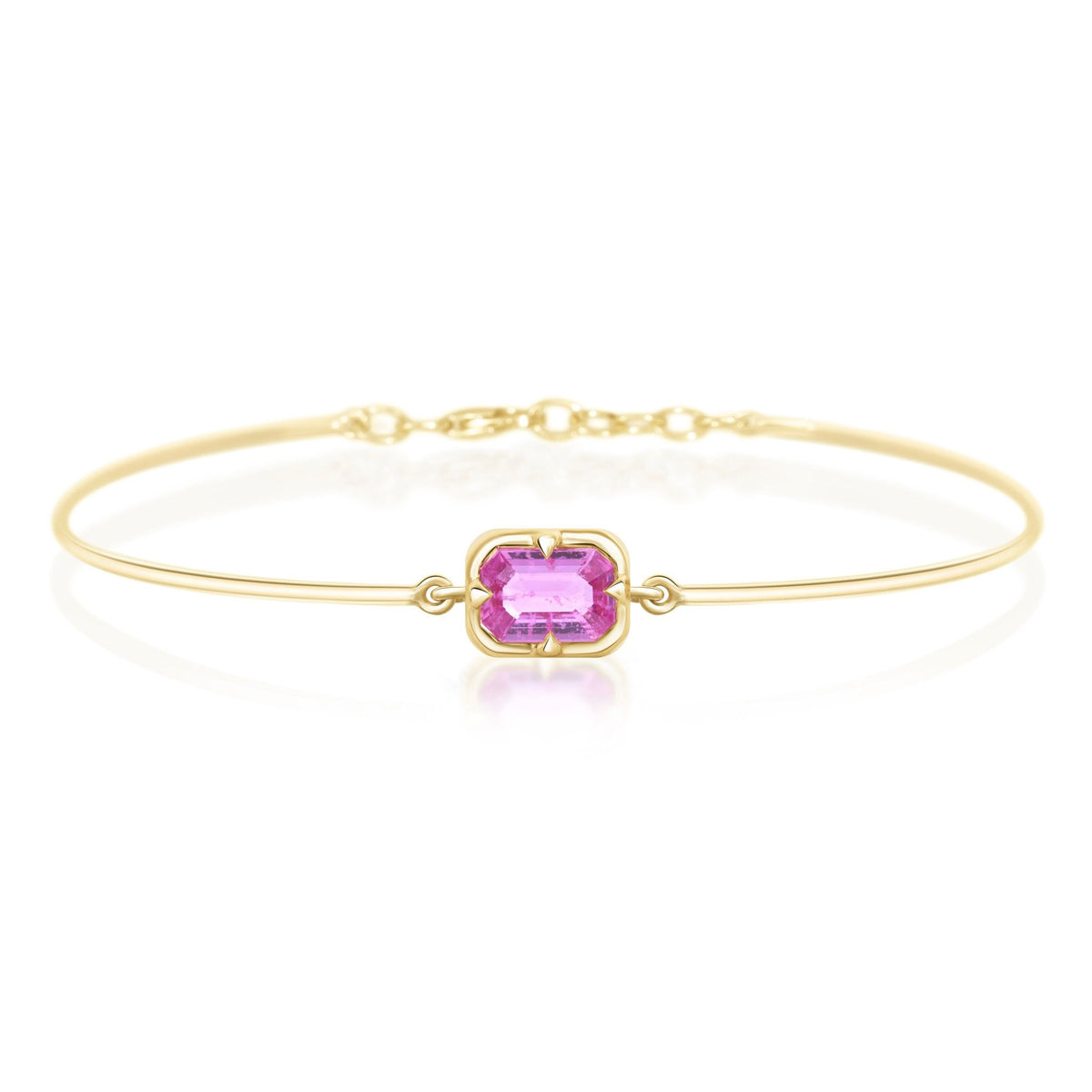 Pink Sapphire Compass Bangle