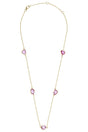 Pink Sapphire Contour Necklace 18K Gold Handmade Fine Jewelry
