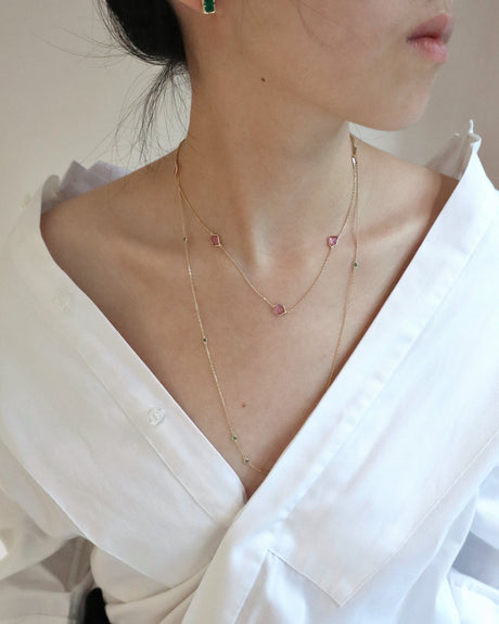 Pink Sapphire Contour Necklace