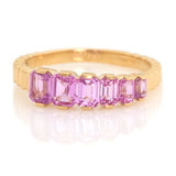 Pink Sapphire Crescendo Ring (Vertical) 18k gold engagement ring 
