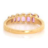 Pink Sapphire Crescendo Ring (Vertical) 18k gold engagement ring back view
