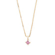 Pink Sapphire & Diamond Whispers Necklace 18k gold handmade fine jewelry
