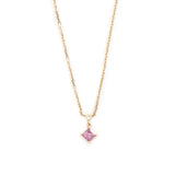 Pink Sapphire & Diamond Whispers Necklace 18k gold handmade fine jewelry