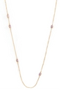 Pink Sapphire Dot Necklace 18k gold handmade fine jewelry