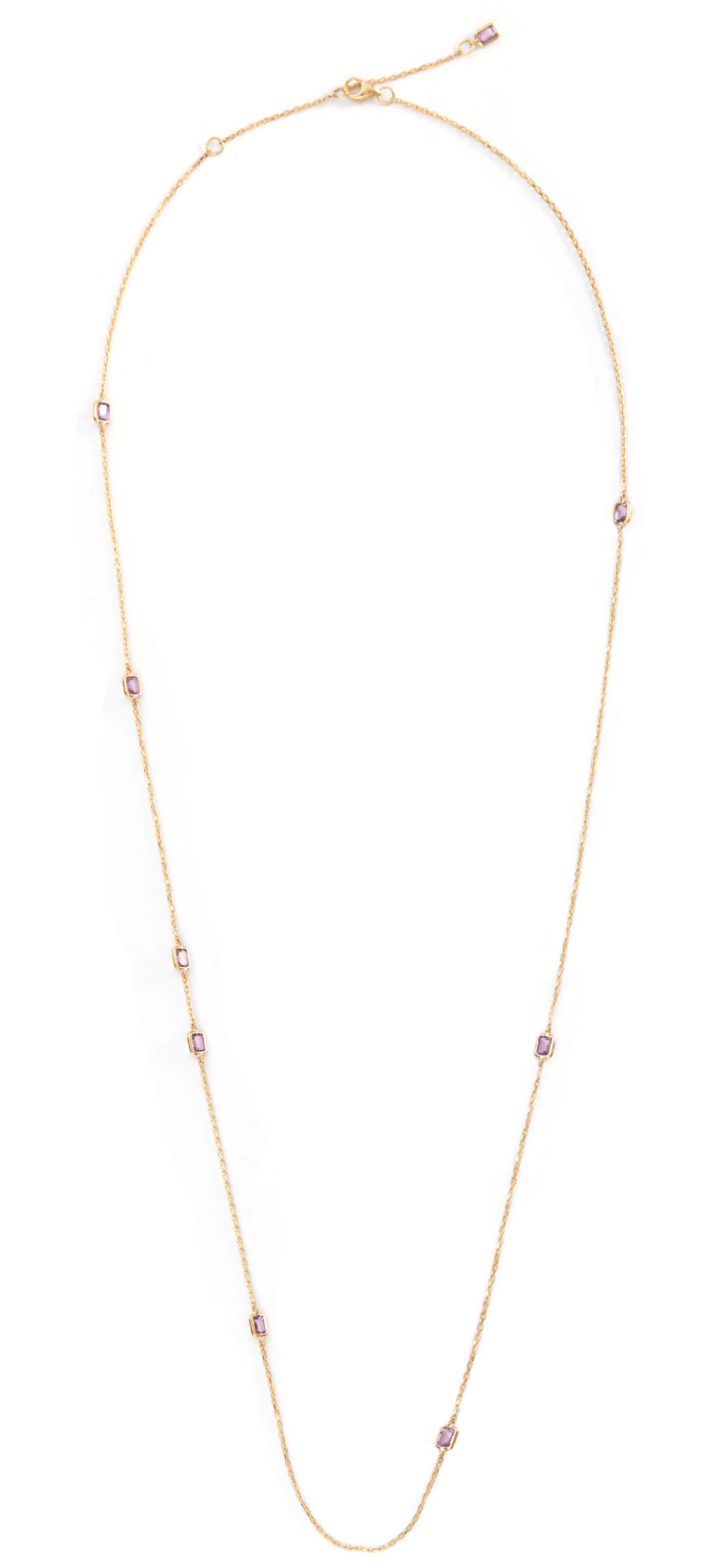 Pink Sapphire Dot Necklace 18k gold handmade fine jewelry 2